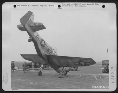 Consolidated > North American P-51 (A/C No. 36593) Of The 78Th Fighter Group Crash-Landed At The 8Th Air Force Station F-357 In Duxford, England.  10 April 1945.