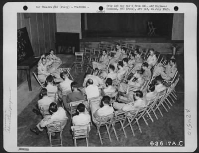 Thumbnail for Consolidated > Enlisted Men Of The Aaf Engineer Command Discuss Current Topics As Part Of The Army'S Information And Education Program.  Naples, Italy.