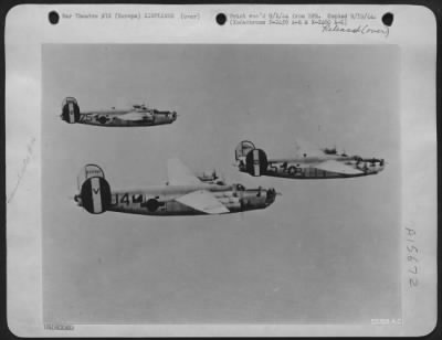 Thumbnail for Consolidated > Close formation flying is the secret of success of American daylight assaults against Europe, for in so flying, each bomber afofrds mutual protection to the others. The basic element of all bomber formations, whether large or small, is the element