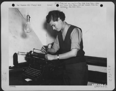 Consolidated > Sgt. Virginia C. Anthony Of Taylorsville, North Carolina, Is A Typewriter Mechanic Serving With The 12Th Air Force In Italy.
