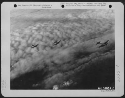 Thumbnail for Consolidated > Boeing B-17 Flying Fortresses, Of The 381St Bomb Group Formation, En Route To Bomb Enemy Installations Somewhere In Europe.