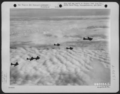 Thumbnail for Consolidated > Boeing B-17 Flying Fortresses, Of The 381St Bomb Group, En Route To Bomb Enemy Installations Somewhere In Europe.