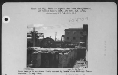 Thumbnail for Consolidated > Bomb Damage In Northern Italy Caused By Bombs From 15Th Af Bombers.  12 May 1945.