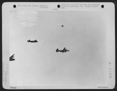 Thumbnail for Consolidated > Consolidated B-24 Liberators Of The 467Th Bomb Group, Wing A Republic P-47 Escort En Route To Bomb Enemy Installations Somewhere In Europe.  1 August 1944.  453Rd Bg