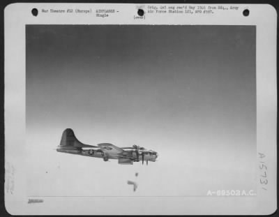 Consolidated > With Bomb Bay Doors Open, A Boeing B-17 "Flying Fortress" Of The 91St Bomb Group Approaches The Bomb Run Over The Target Somewhere In Europe.  5 August 1944.