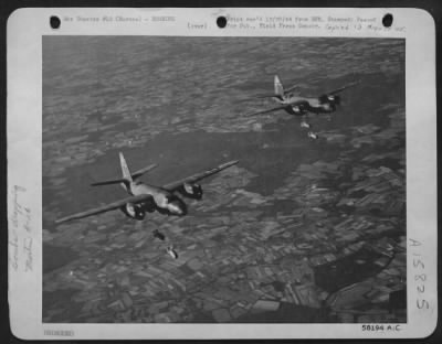 Thumbnail for Consolidated > Averaging A Mission Every 36 Hours For The Past 10 Months, The 9Th Af Martin B-26 Marauder 'Death Watch' Group, Commanded By Colonel Gerald E. Williams, Presque Isle, Maine, Hae Flown More Than 200 Missions Against German Supply, Communication And Other T