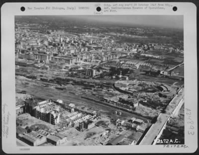 Thumbnail for Consolidated > Aerial View Of Bologna, Italy, After The Fall Of The City, Showing The Accurate Bombing By 12Th & 15Th Air Force Planes.  None Of The City'S Cultural Shrines Were Hit.  6 August 1944.