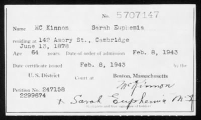 1943 > MC Kinnon Sarah Euphemia