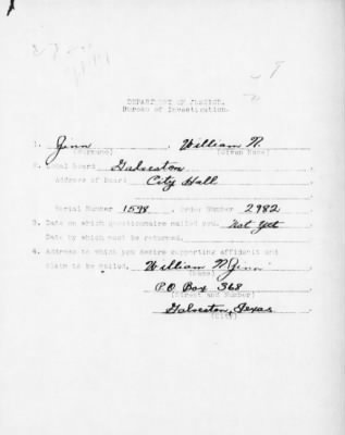 Old German Files, 1909-21 > William M. Zinn (#8000-137034)