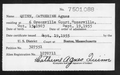 Thumbnail for 1955 > QUINN, CATHERINE Agnes