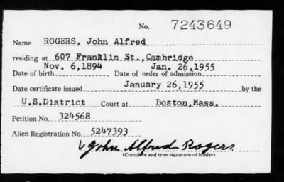 1955 > ROGERS, John Alfred