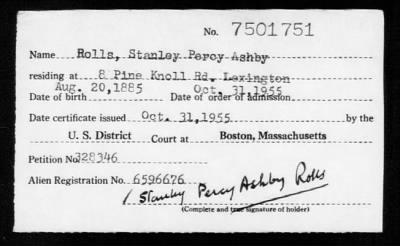 1955 > Rolls, Stanley Percy Ashby