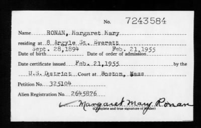 1955 > RONAN, Margaret Mary
