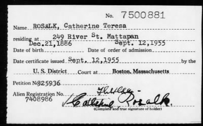 1955 > ROSALK, Catherine Teresa