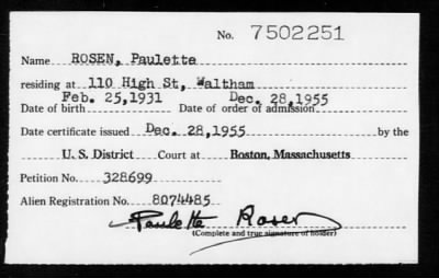 1955 > ROSEN, Paulette
