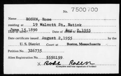 1955 > ROSEN, Rose