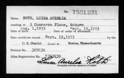1955 > ROTH, LUISA AURELIA