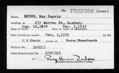 1955 > RUBEN, Ray Harris