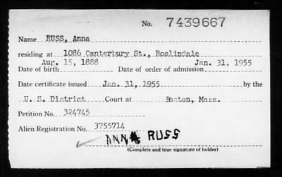 1955 > RUSS, Anna