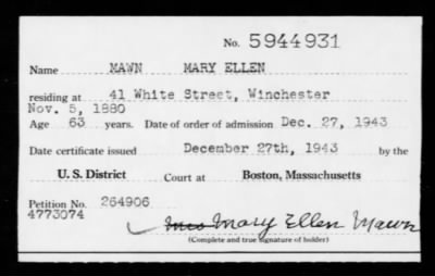 1943 > MAWN MARY ELLEN