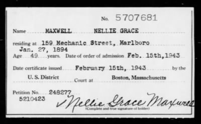 1943 > MAXWELL NELLIE GRACE