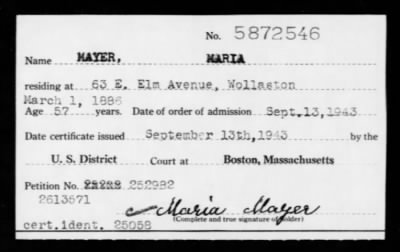 1943 > MAYER, MARIA