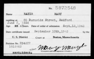 1943 > MAYER MARY