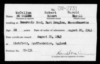 1943 > McCallum Robert Harold
