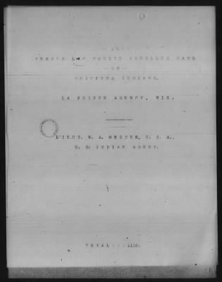 Thumbnail for Bad River, Fond du Lac, Grand Portage, Lac Courte Oreilles, Lac du Flambeau, Red Cliff, Vermillion Lake Chippewa > 1895 - 1897