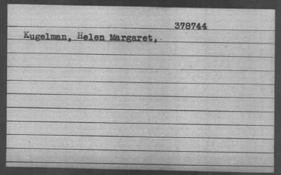 Kugelman > Kugelman, Helen Margaret,