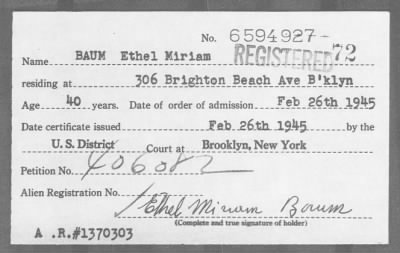 1945 > BAUM Ethel Miriam