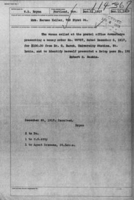 Old German Files, 1909-21 > Mrs. Herman Keller (#114367)