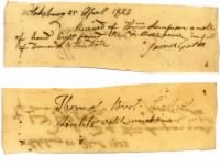 April 1823 Pocket Watch Note in Wm Lampson Journal
