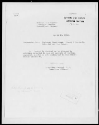 American Section > Correspondence and reports relating to the Allied Munitions Program