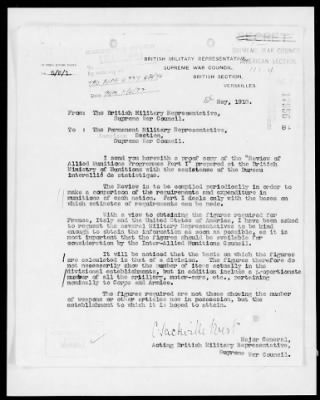 American Section > Correspondence and reports relating to the Allied Munitions Program