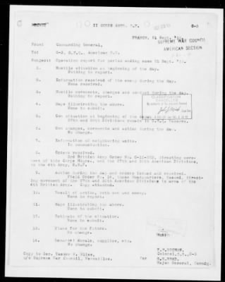 American Section > Daily operations reports of the II Corps