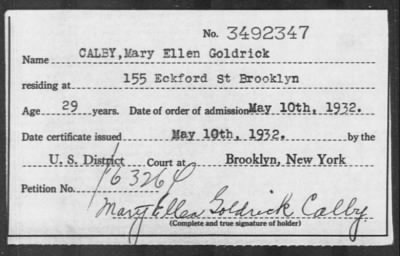 1932 > CALBY, Mary Ellen Goldrick