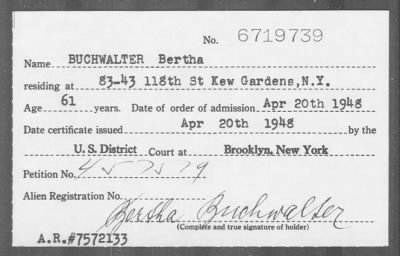 1948 > BUCHWALTER Bertha
