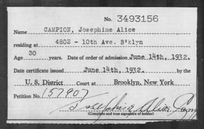 1932 > CAMPION, Josephine Alice