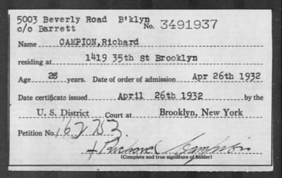 1932 > CAMPION, Richard