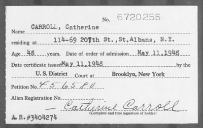 1948 > CARROLL, Catherine