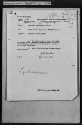 101-150 > 124 - Maj. Hunter Marston, IO-ED to C, MIB. Re: Letter from J.C.B. Ross, C.A.C.