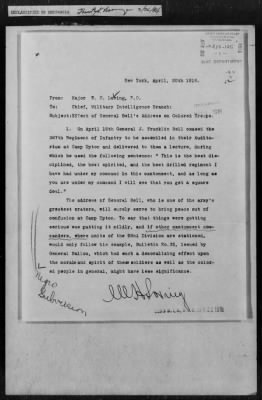 101-150 > 125 - Maj. WH Loving to C,MIB. Re: Effect of General Bell's address on colored troops.