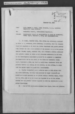 251-300 > 272 - Memo from Emmett J. Scott to Genl. E.L. Munson, Chief, Morale Branch. Re: Report made by colored Sgts. Cyrus W. Perry and I.H. Holmon.