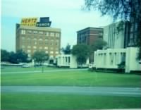 View of The Texas School Book Depository across Dealey Plaza, Nov. 8, 1967