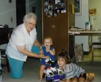 Thumbnail for Dorothy Ahmann with grandson Mitchell, Sept 1996