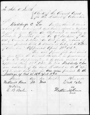 Emancipation Papers > Kane, Nathaniel (Slave)