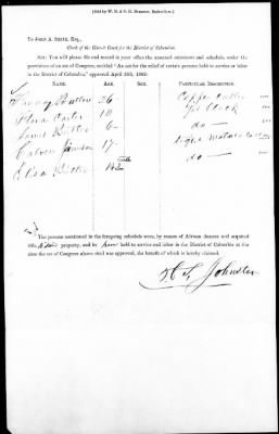 Emancipation Papers > Johnson, Hiram (Owner)