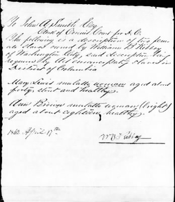 Emancipation Papers > Kibbey, William (Owner)