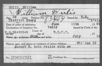 1929 > DULIS, William